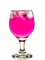 cocktail glass of water with ice