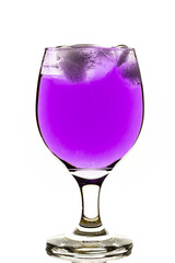 cocktail glass of water with ice