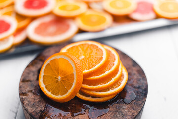 Fruit orange on white background