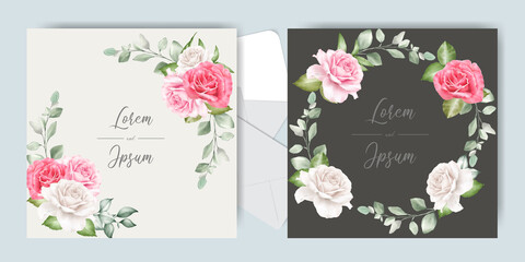 Beautiful Wedding Invitation cards with Elegant Watercolor floral