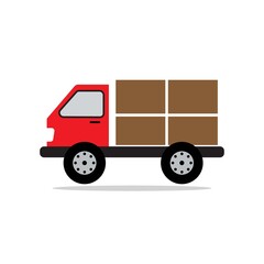 Delivery truck icon vector isolated on white background.
