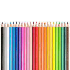 Row of colored pencils, color concept