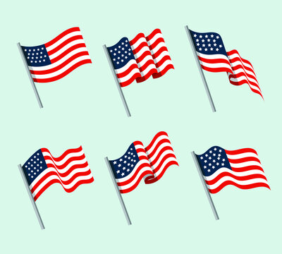 wavy american flag vector