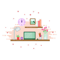 vector illustration of a laptop with colorful background