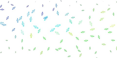 Light Blue, Green vector template with businesswoman signs.