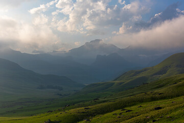 Low clouds after the rain over the mountain