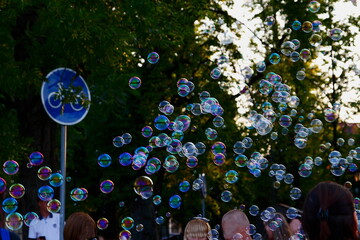 Rainbow of soap bubbles