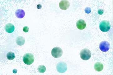 クール系配色の涼しげなブルーの水玉模様の背景画像