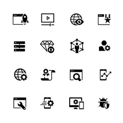 SEO and Digital Martketing Icons 2 of 2 // Black Series