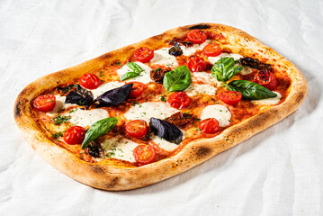 tasty pizza margaretha , top view