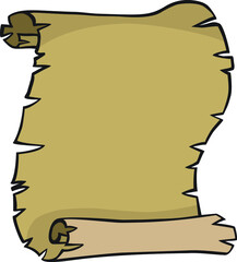 vintage brown scroll of parchment for inscriptions