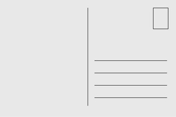 Blank postcard backside. Post card frame design