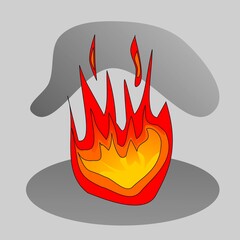 vector illustration of a burning fire
