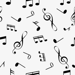 Seamless pattern music notes drawing Abstract background