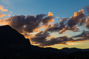 sunset over the mountains