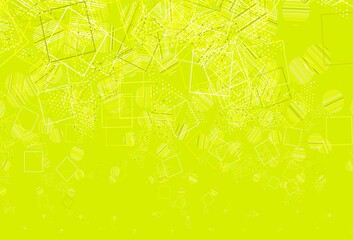 Light Green, Yellow vector backdrop with lines, circles, rhombus.