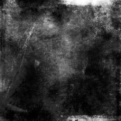 Dark grunge scratched background, old texture with frame