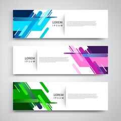 Vector set abstract geometric design banner web template.