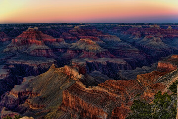 Grand Canyon National Park, Arizona at dusk