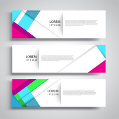 Fototapeta premium Vector set abstract geometric design banner web template.