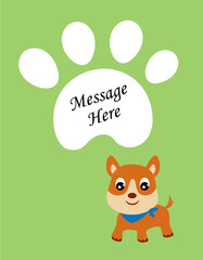 cute puppy dog message greeting card