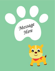 cute puppy dog message greeting card