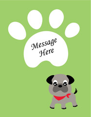 cute puppy dog message greeting card
