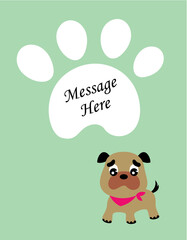 cute puppy dog message greeting card