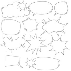 speech bubbles doodle set with accentuation