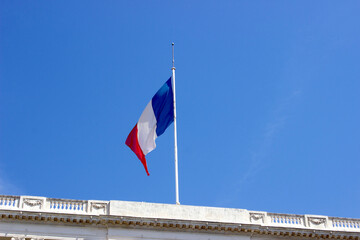 flag of france in the wind