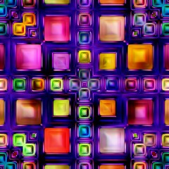 Seamless texture of abstract bright shiny colorful geometric shapes