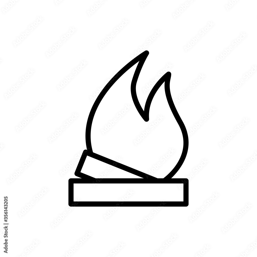 Poster fire, bonfire icon. simple line, outline vector elements of camping icons for ui and ux, website or 