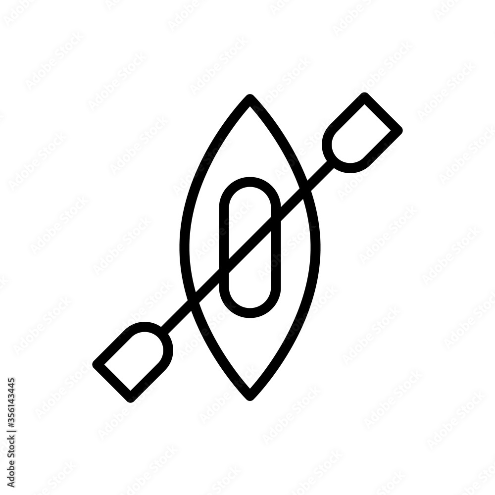 Poster canoe, boat icon. simple line, outline vector elements of camping icons for ui and ux, website or mo