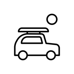 Car, surf board icon. Simple line, outline vector elements of camping icons for ui and ux, website or mobile application