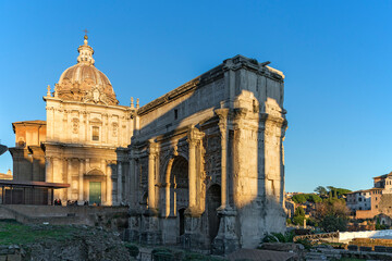 Arch of Septimius Severus at Roman forum, Rome Italy