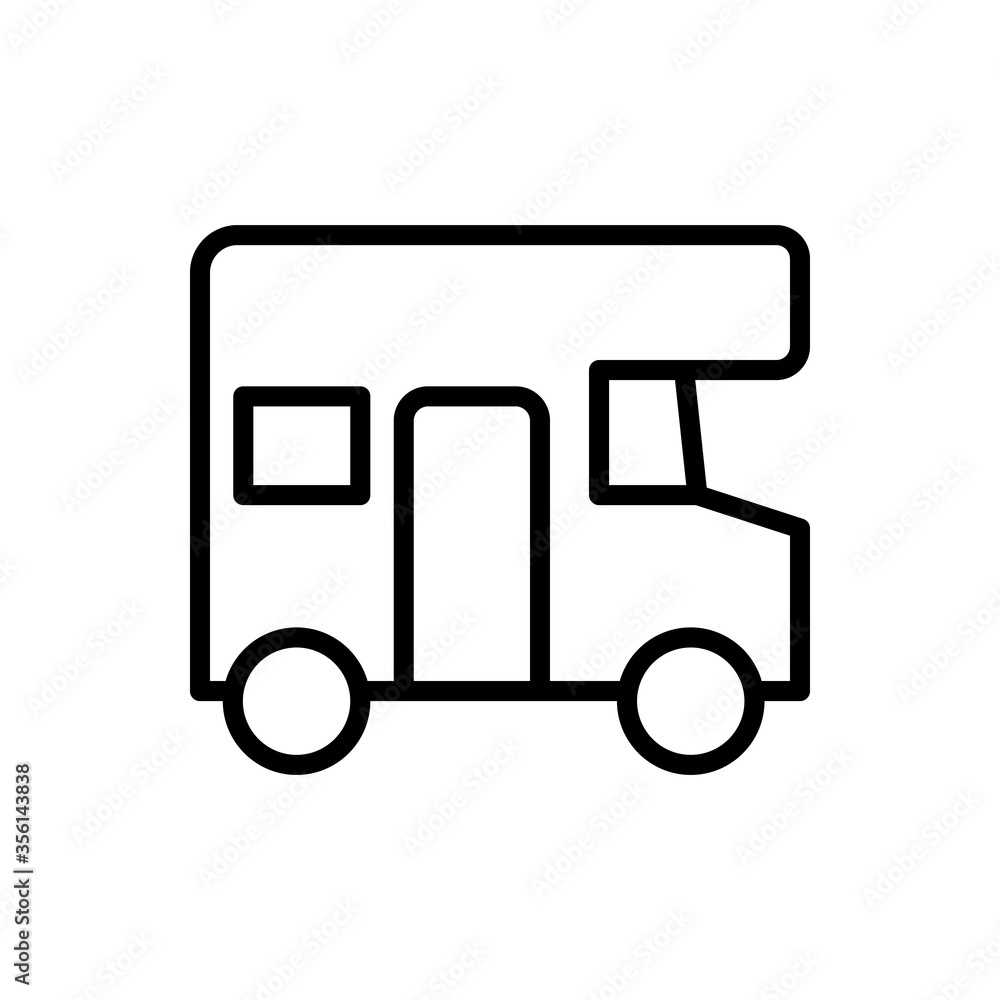 Aufkleber trailer, bus icon. simple line, outline vector elements of camping icons for ui and ux, website or m