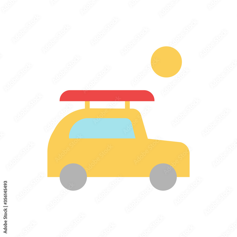 Aufkleber car, surf board icon. simple color vector elements of camping icons for ui and ux, website or mobile
