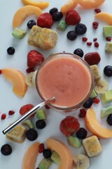a smoothie of fruit