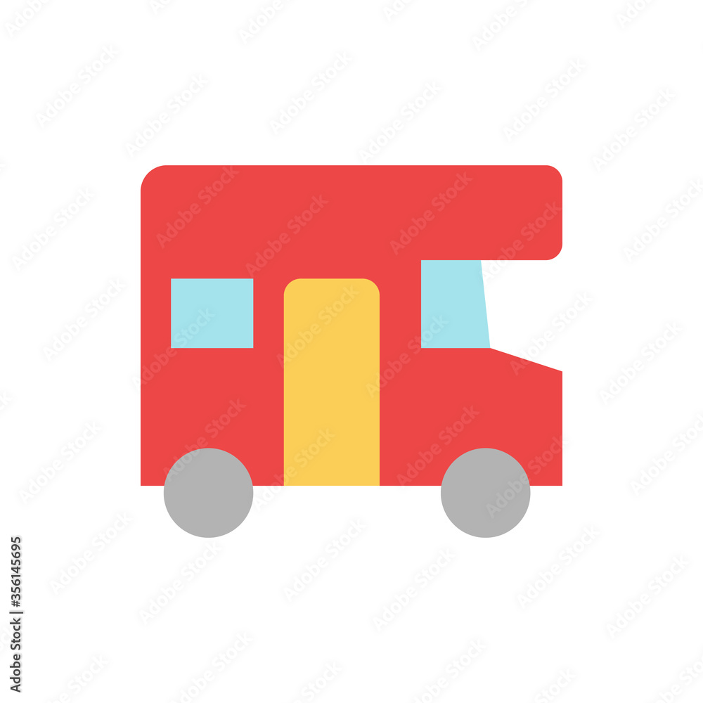 Poster trailer, bus icon. simple color vector elements of camping icons for ui and ux, website or mobile ap