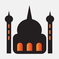 mosque black light illustration, icon design icon