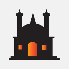 mosque black light illustration, icon design icon