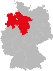Lower Saxony state isolated on Germany map. Business concepts and backgrounds.