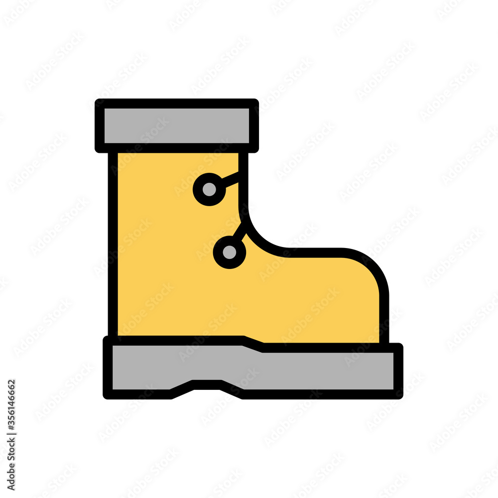 Poster boot, shoes icon. simple color with outline vector elements of camping icons for ui and ux, website 