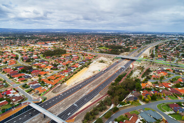 Aerial view of Tonkin Highway, Noranda and Morley in Perth, WA, Australia