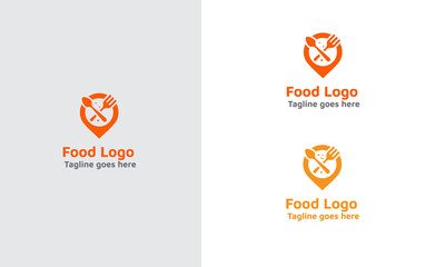 business logotype restaurant and cafe. Vector design logo food delivery. Food pictogram, car and motorcycle abstract icon. vector illustration eps 10