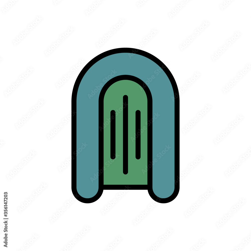 Poster boat, rubber icon. simple color with outline vector elements of camping icons for ui and ux, website