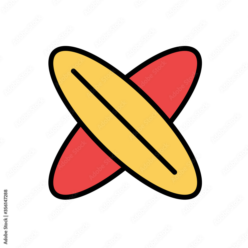 Poster surf board, sport icon. simple color with outline vector elements of camping icons for ui and ux, we