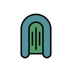 Boat, rubber icon. Simple color with outline vector elements of camping icons for ui and ux, website or mobile application