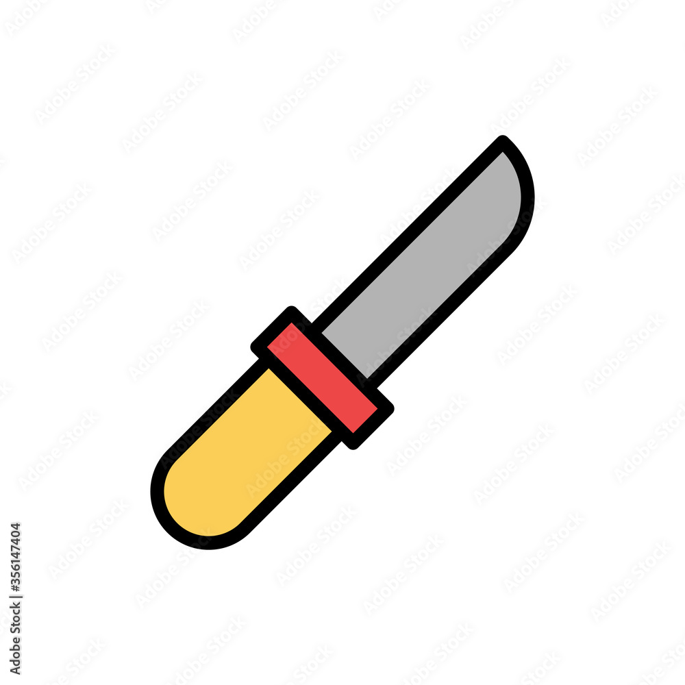Poster knife, camping icon. simple color with outline vector elements of camping icons for ui and ux, websi