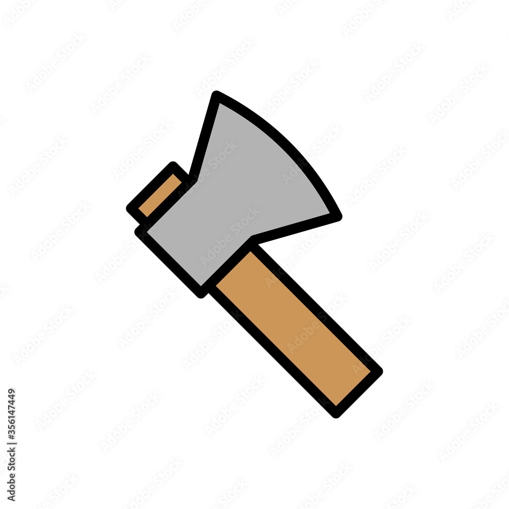 Poster tool, ax icon. simple color with outline vector elements of camping icons for ui and ux, website or 